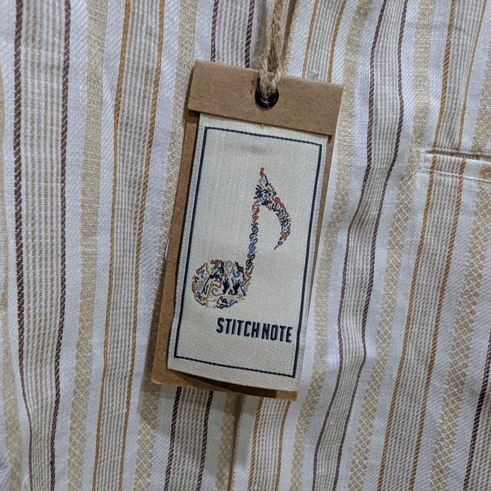 New! Stitch Note Dyed Yarn Striped Shirt - Picture 6 of 15